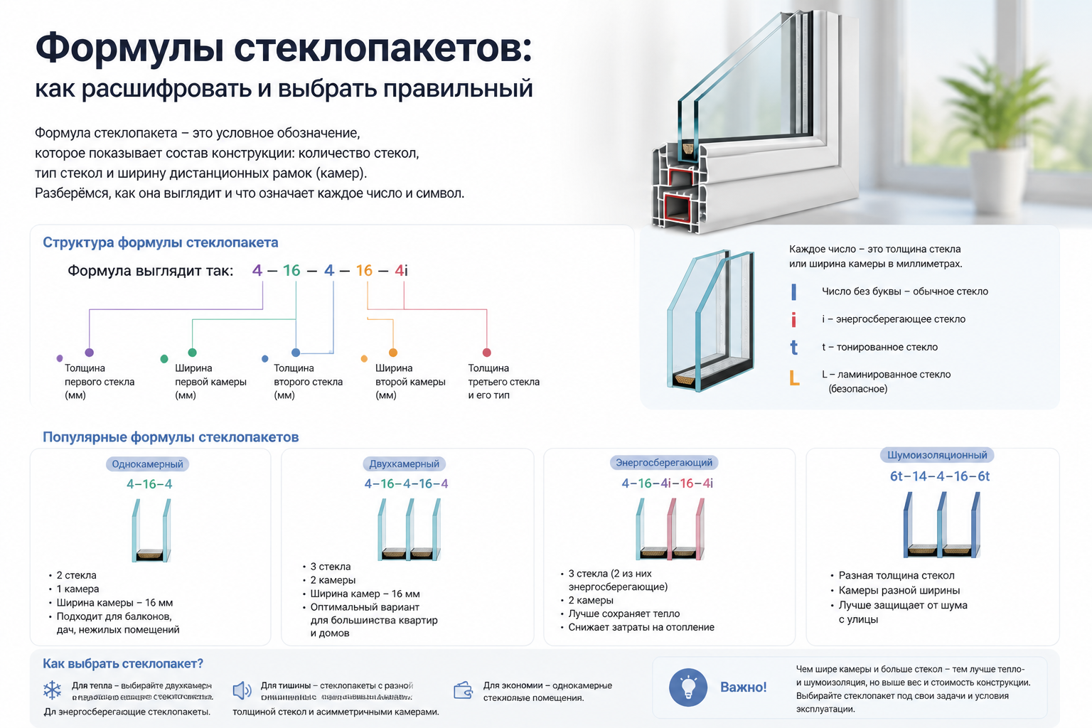 Формулы стеклопакетов